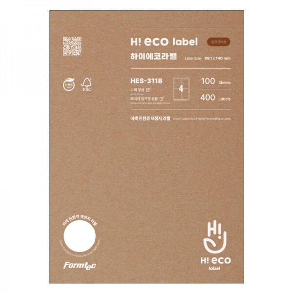 폼샵,하이에코 물류관리용 라벨 3118,HES-3118,HES3118,HEQ-3118,HEQ3118,레이저,잉크젯,4칸,재생,재생지,재생용지,친환경라벨,하이에코,물류관리용,라벨,3118,하이에코물류관리용라벨3118,99.1x140,mm,/,A4,20매,100매,선택,99.1x140mm/A4/20매100매선택,828